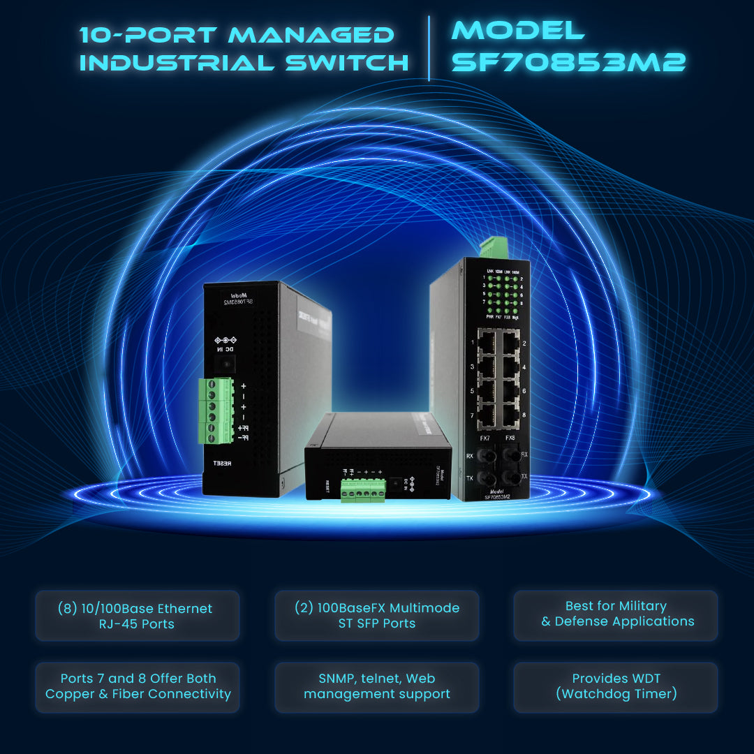 10-Port Managed Industrial Switch