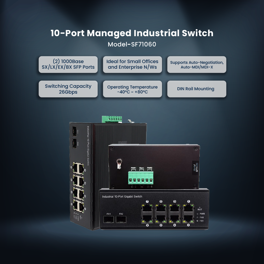 10-Port Managed Industrial Switch