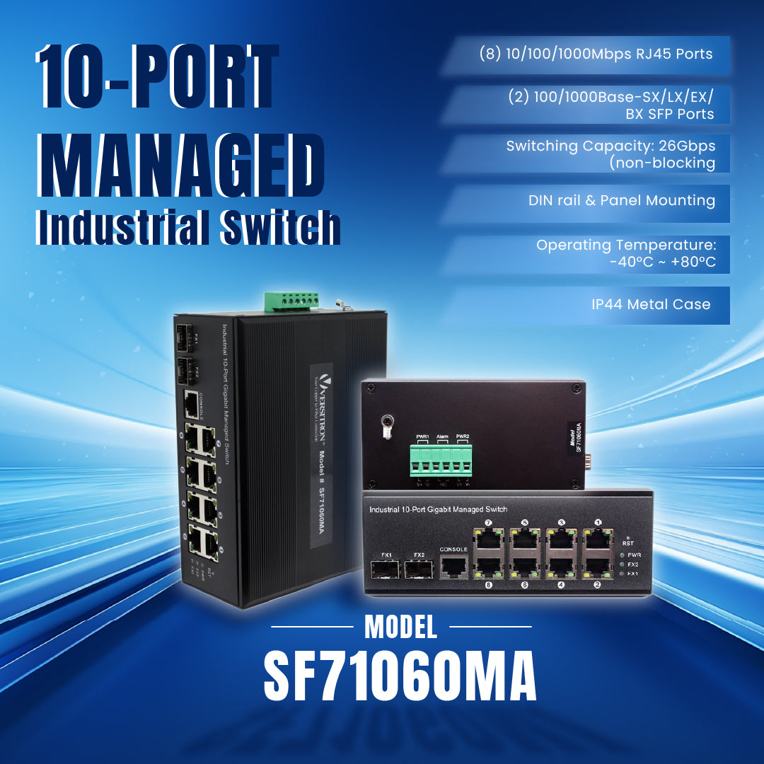 10 Port Managed Industrial Switch