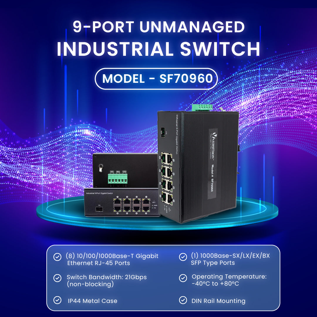 9-Port Unmanaged Industrial Switch