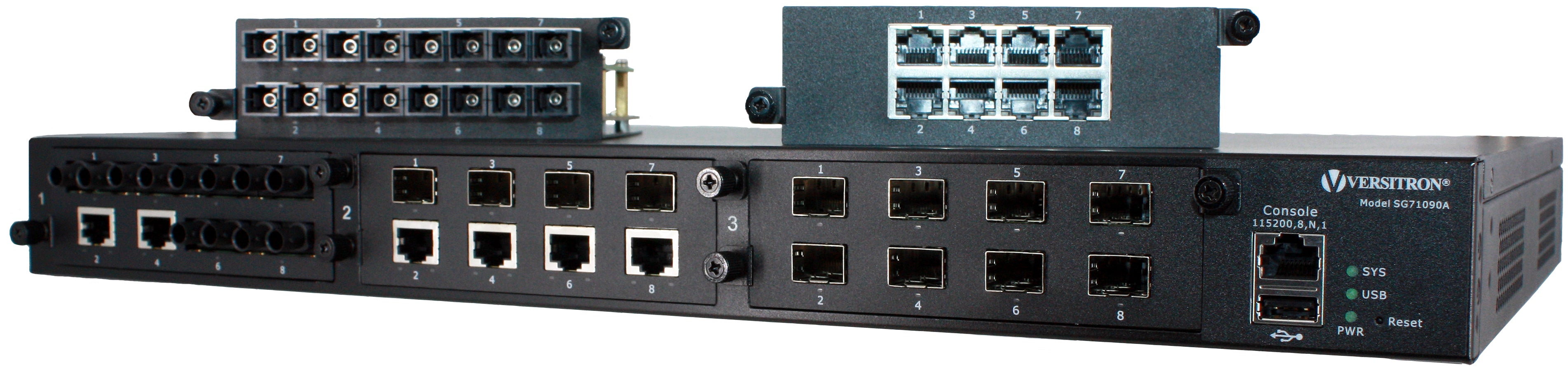 sg71090a modular switch chassis with 2 modules on top